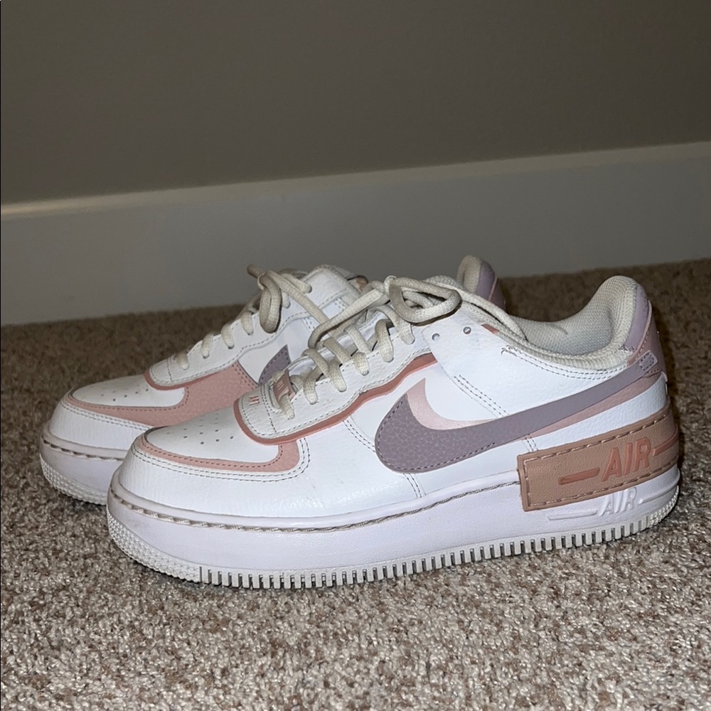 Nike Air Force 1 Shadow - White Pink Oxford, women’s 9.5